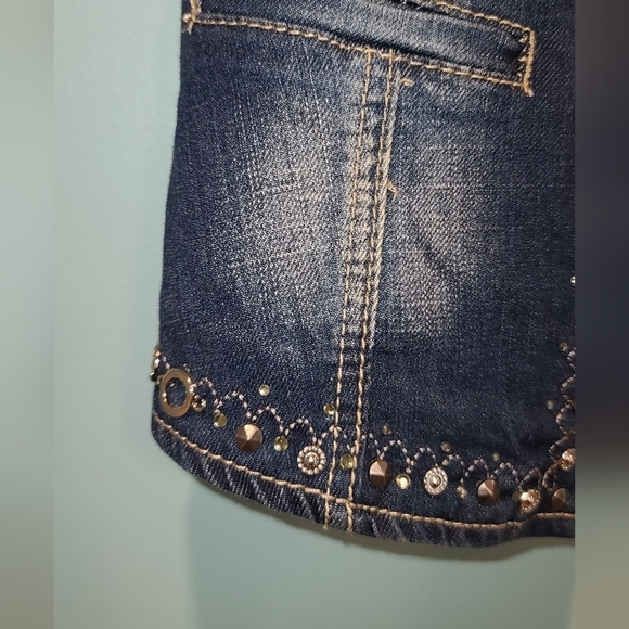 Extasy Western Denim open vest  , S - Picture 3 of 9